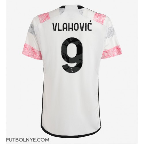 Camiseta Juventus Dusan Vlahovic #9 Visitante Equipación 2023-24 manga corta